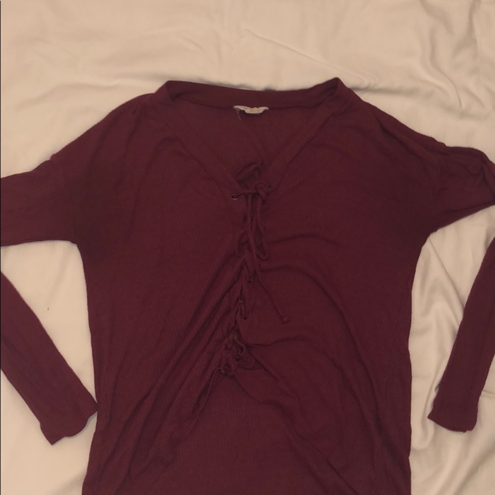 Aeropostale Rouched//Tie Up Blouse